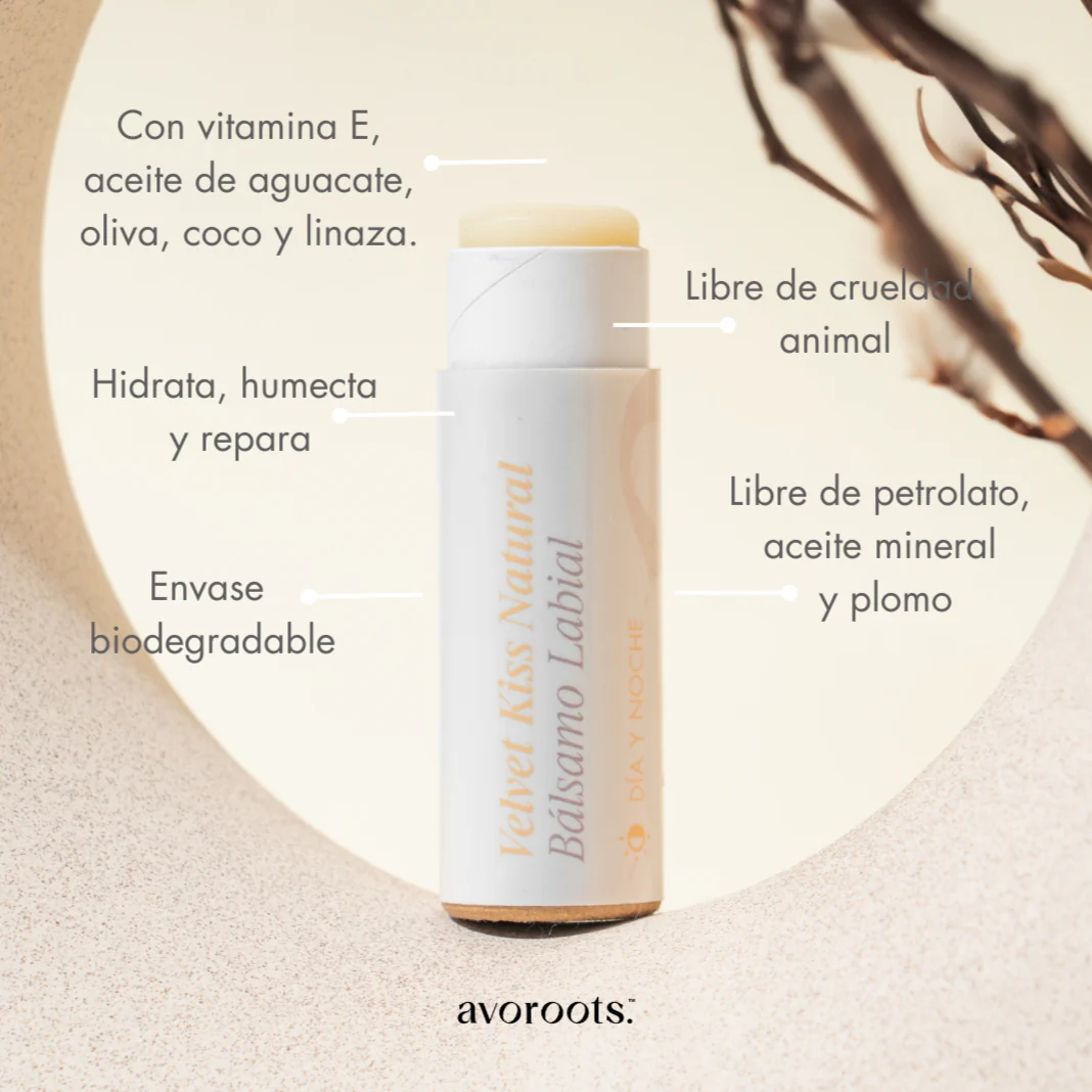 Bálsamo labial en barra Avoroots Natural
