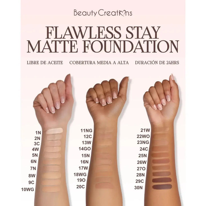 Maquillaje liquido Beauty Creations Flawless Stay Matte 10WG 30 ml Beauty Creations