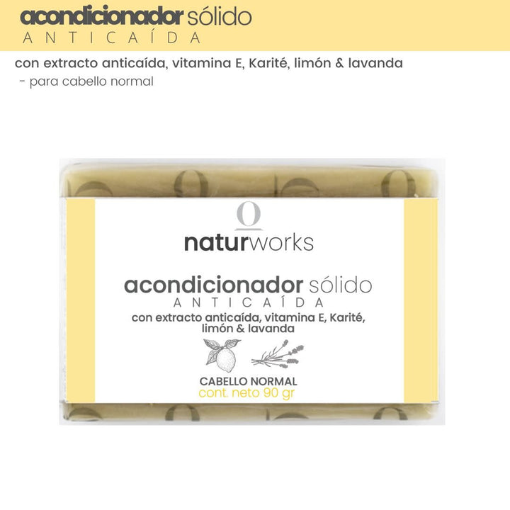 Acondicionador sólido Naturworks Anticaida limon y lavanda 90 gr