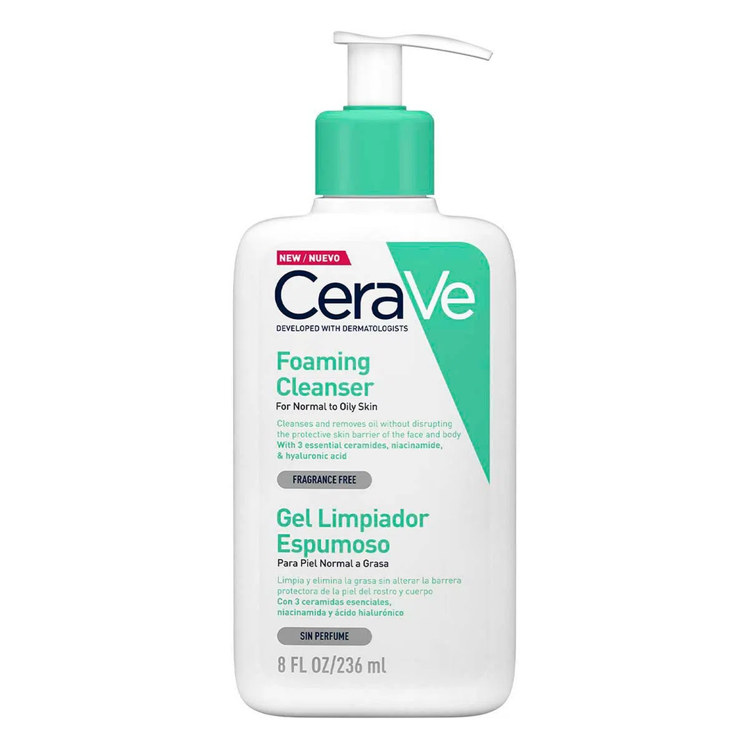 Gel limpiador espumoso Cerave piel normal a grasa 236 ml