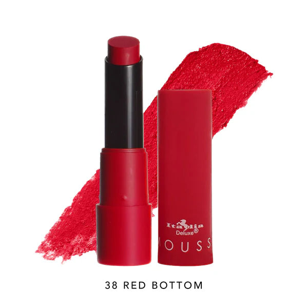 Labial barra Mousse Italia Deluxe 38 red bottom