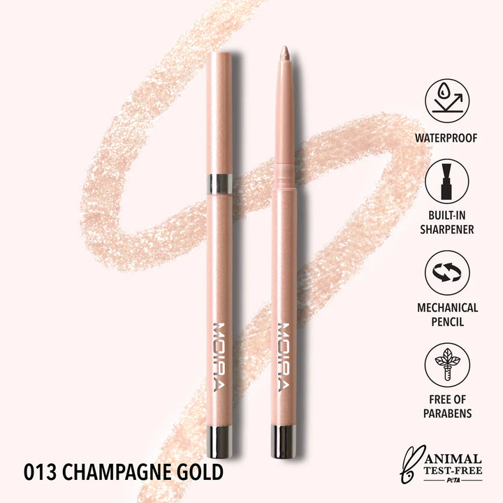 Delineador retractil Moira Statement shimmer 13 Champagne gold
