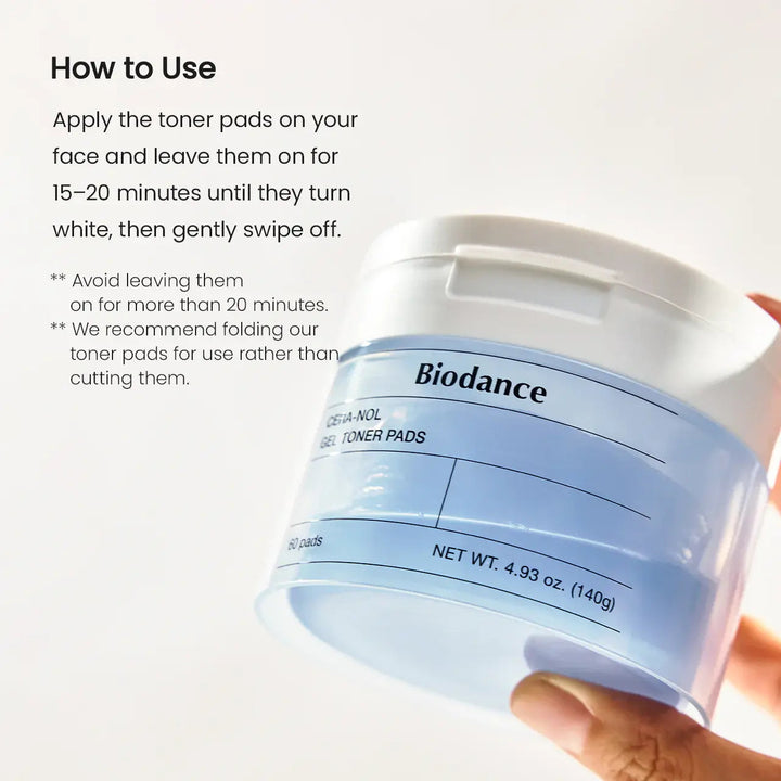 Tónico Biodance Cera-nol Gel Toner Pads 140 g (60 Pads) Biodance