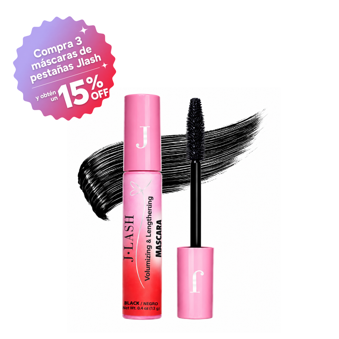 Mascara de Pestañas Jlash Volumizing &amp; Lengthening Silicone Brush Black