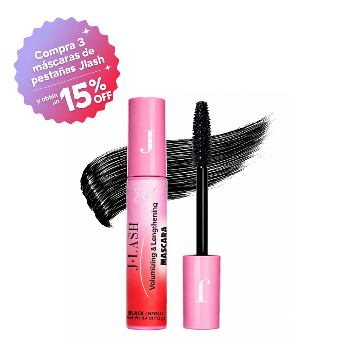Mascara de Pestañas Jlash Volumizing &amp; Lengthening Silicone Brush Black