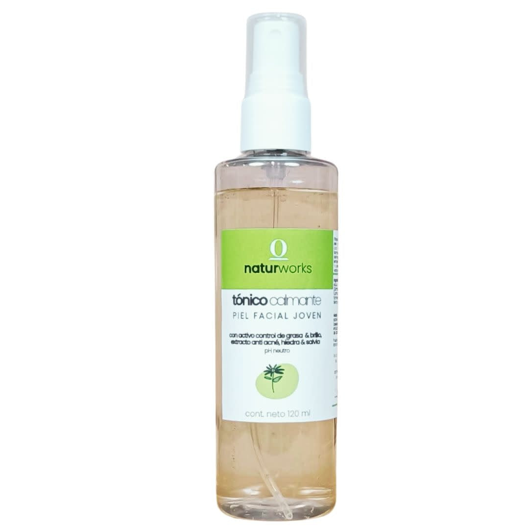 Tonico calmante Naturworks Activo control de grasa y brillo, antiacné, hiedra y Salvia Teens 120 ml