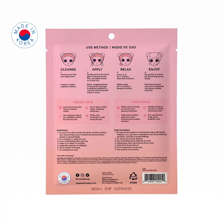 Mascarilla Hidrogel Hayan KBeauty PDRN + Peptide