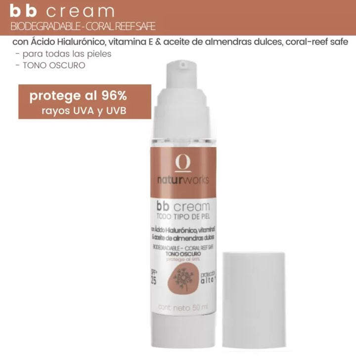 Protector solar líquido Naturworks SPF 25 Oscuro 50 ml