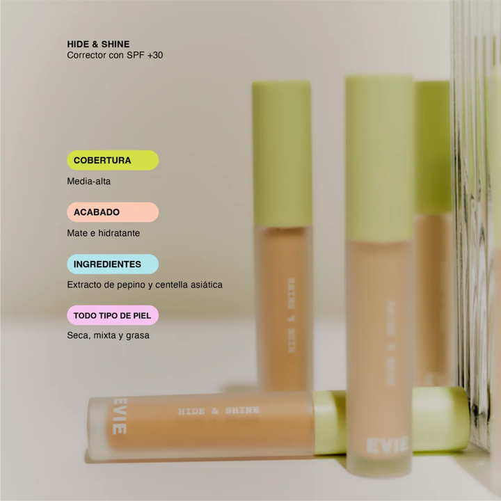 Corrector Liquido Evie Hide &amp; Shine 1 Light