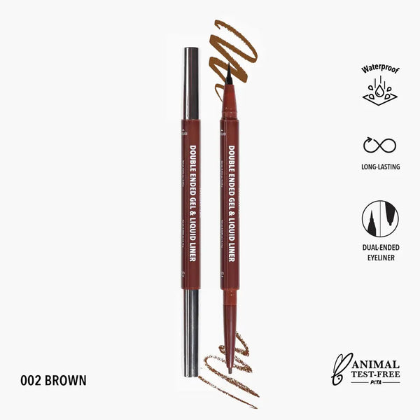 Delineador Duo Liquido y Gel Moira 002 Brown