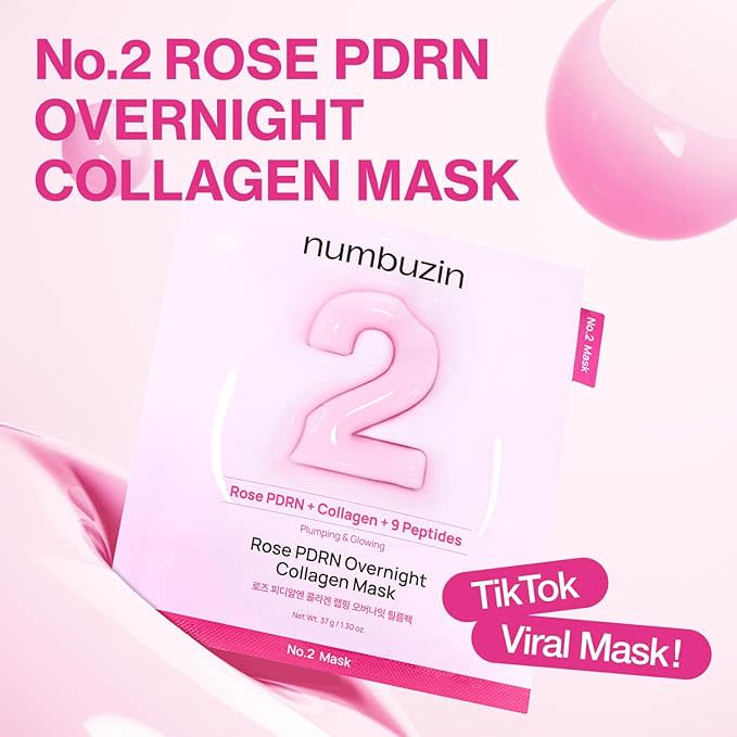 Mascarilla Numbuzin N°2 Rose PDRN Collagen Plumping Sheet Mask