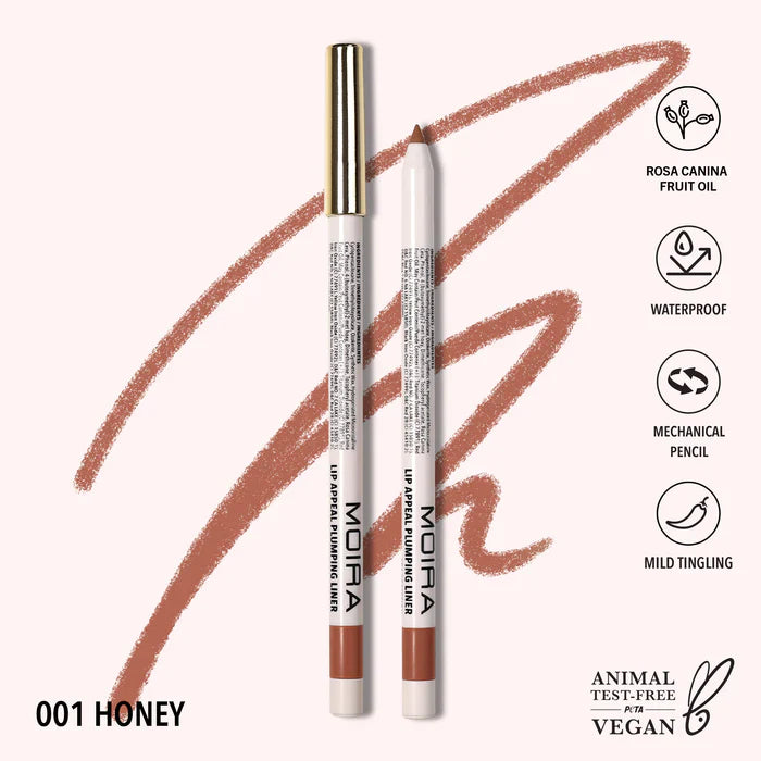 Delineador para labios Retractil Moira appeal plumping 01 Honey