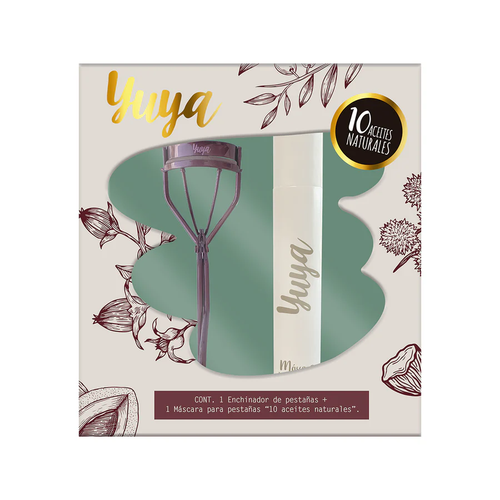 Kit Enchinador para pestañas Borgoña y Máscara de pestañas 10 Aceites Naturales Yuya