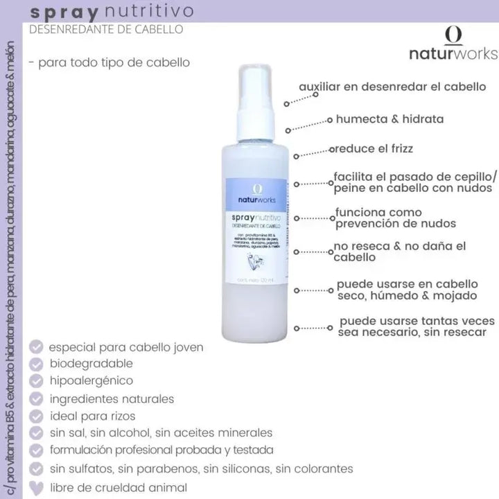 Desenredante para cabello Naturworks Teens 120 ml