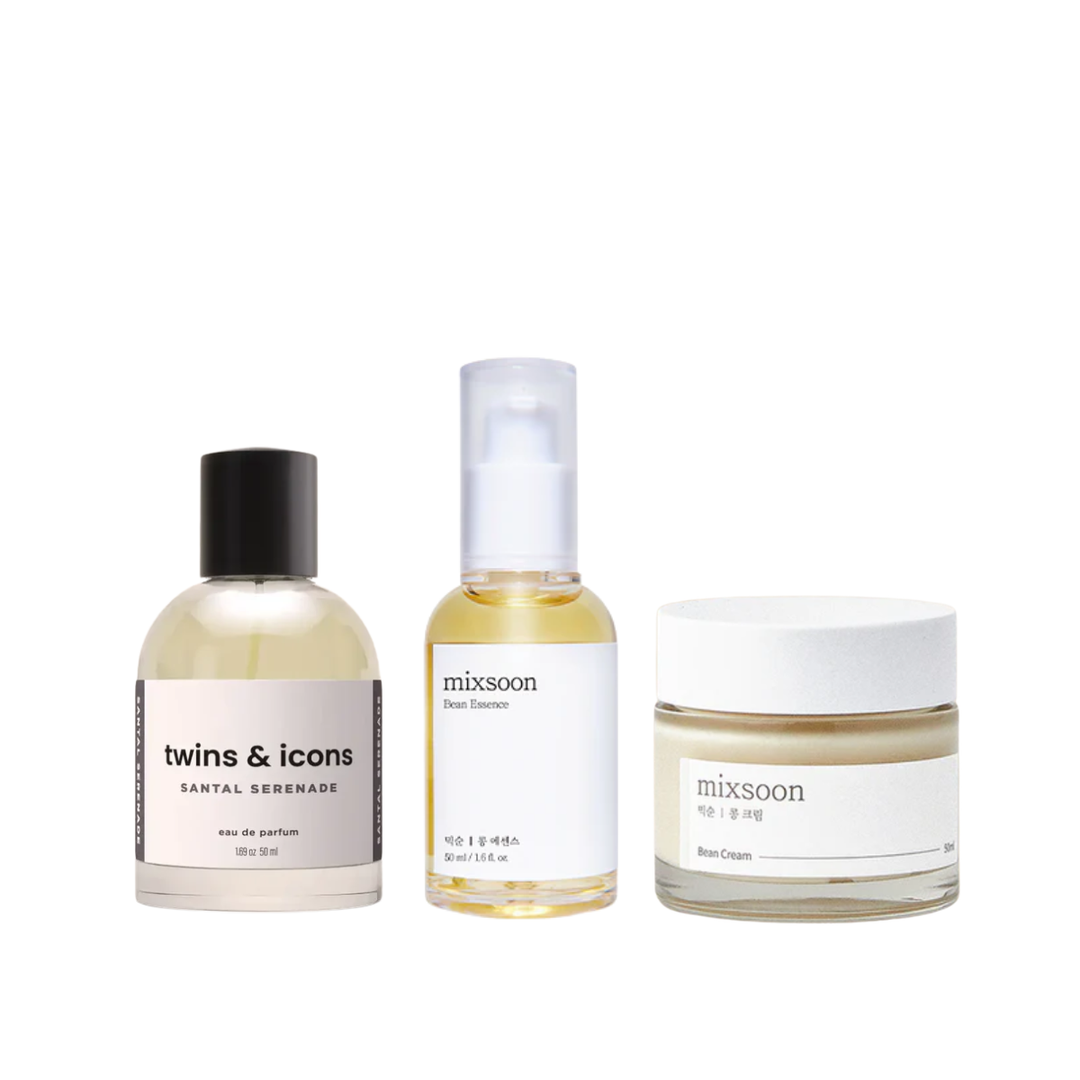 Rutina Mixsoon Bean Essence &amp; Bean Cream + Perfume Twins &amp; Icons Santal Serenade