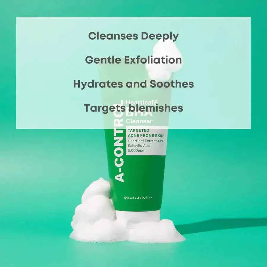 Limpiador Nineless A-Control Heartleaf &amp; BHA 120 ml