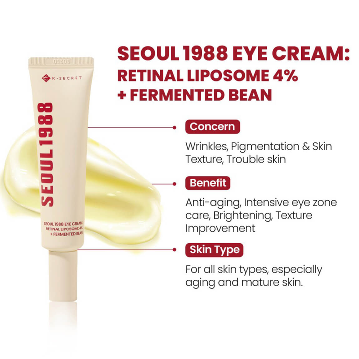Contorno de ojos K-Secret Seoul 1988 Retinal Lipomosome 4% + Fermented Bean 30 ml