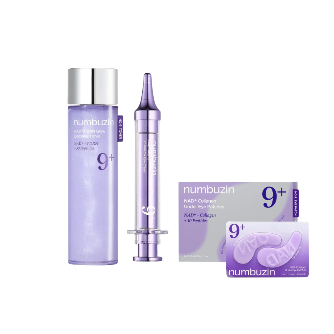 Kit Rutina Numbuzin 9 Tónico + Contorno de ojos + Parches de ojos