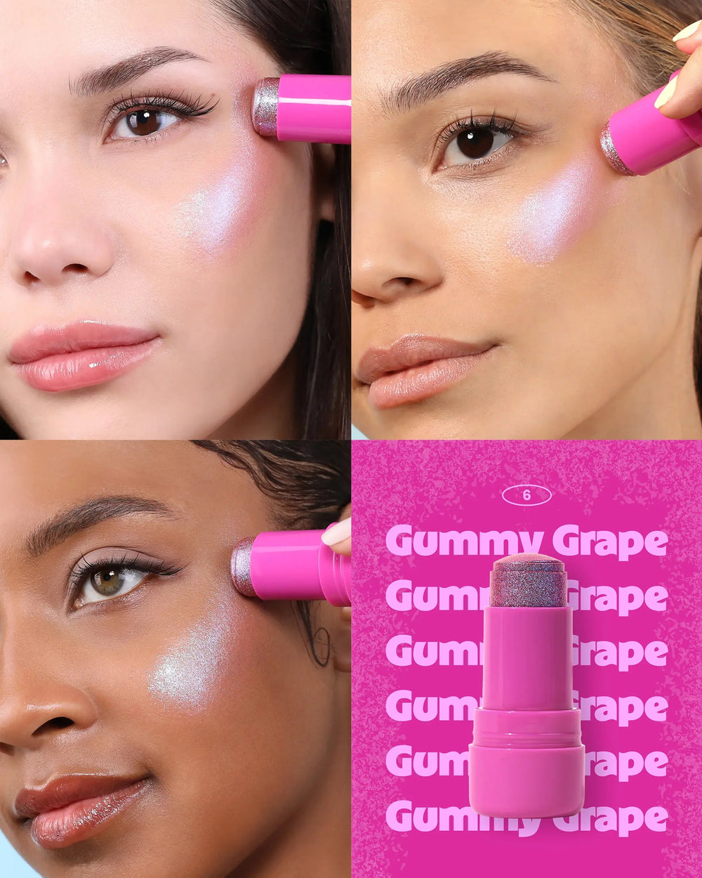 Iluminador Moira Icy Glow Jelly Stick 006 Gummy Grape Moira