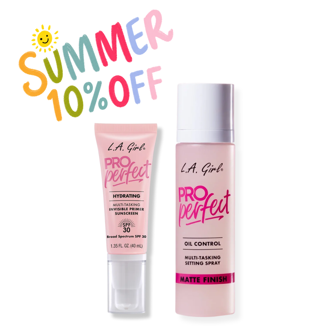Pro Perfect Kit La Girl: Primer SPF 30 + Fijador Mate.