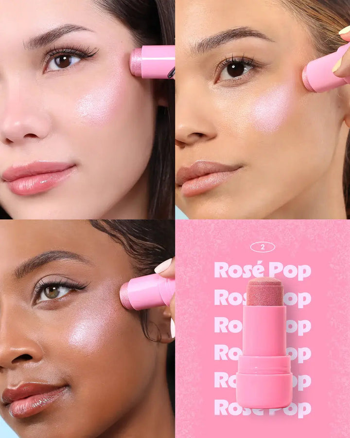Iluminador Moira Icy Glow Jelly Stick 002 Rosé Pop Moira