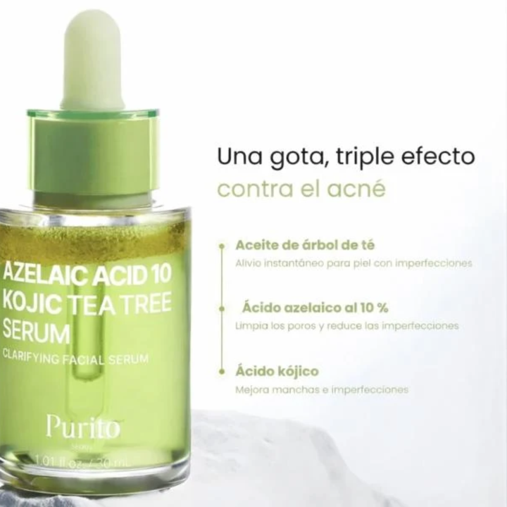 Suero Purito Seoul Azelaic Acid 10 Kojic Tea Tree 30 ml