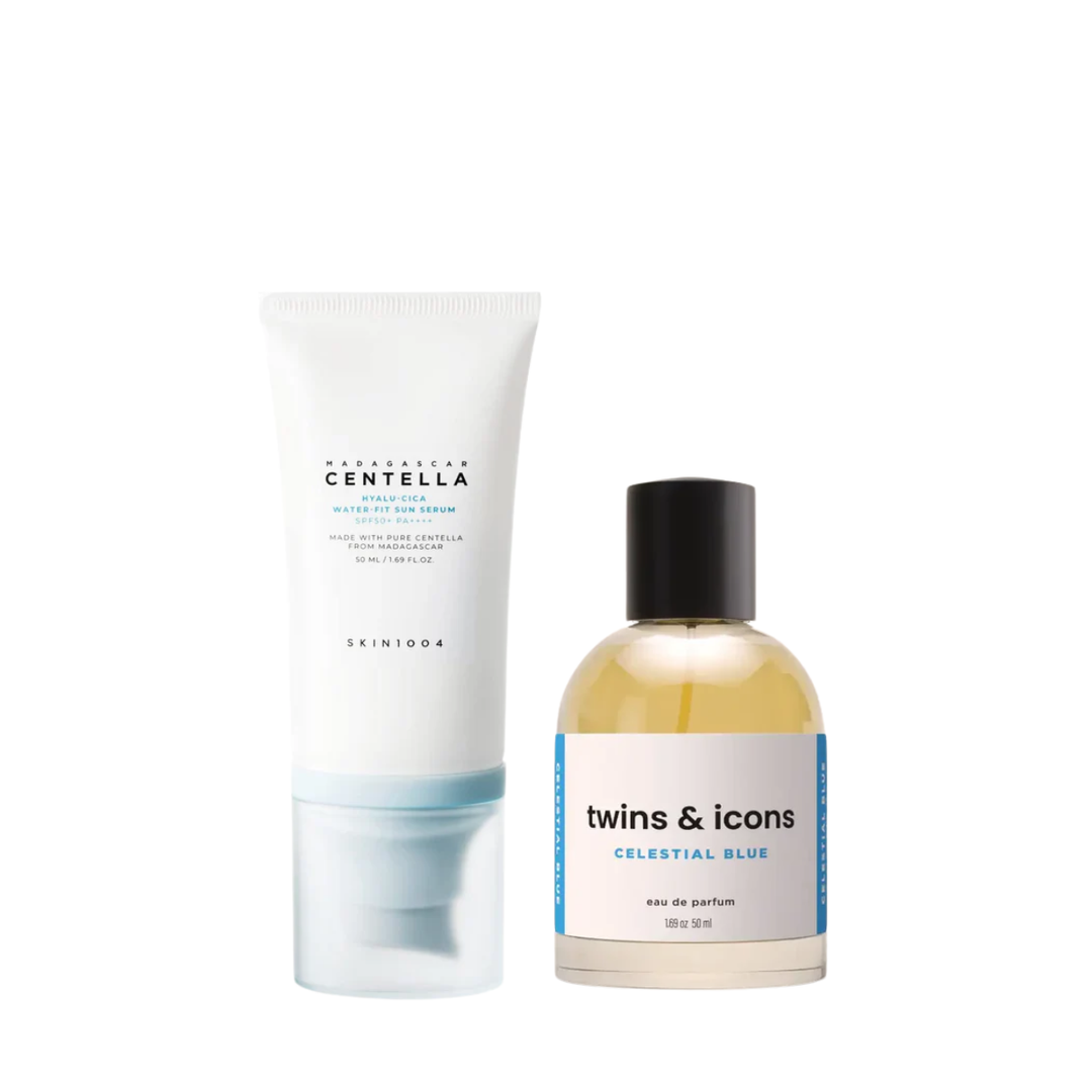 Kit Protector Solar Skin1004 Hyalu-Cica + Perfume Twins &amp; Icons Celestial Blue 50 ml