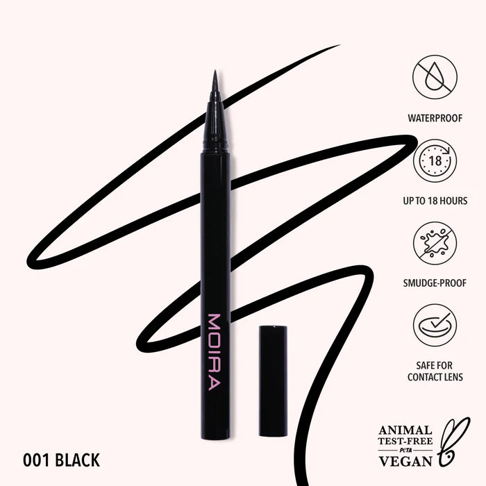 Delineador líquido Moira Precision 001 Black