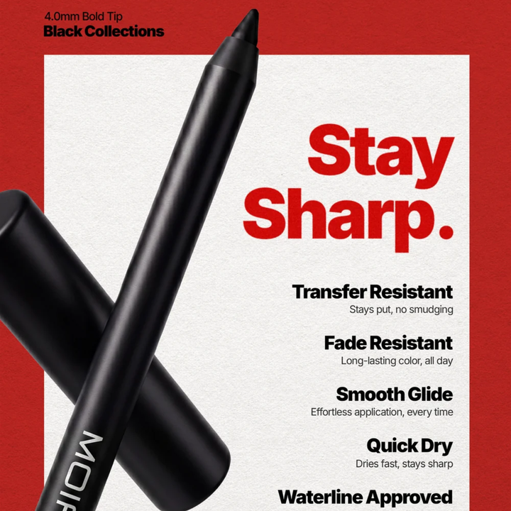 Delineador lápiz Moira 24hr Bold Gel Liner 001 Black