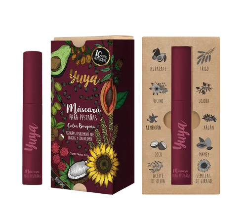 Máscara de pestañas Yuya 10 aceites naturales Borgoña
