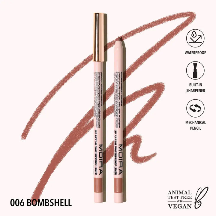 Delineador para labios Retractil Moira Appeal Waterproof 006 Bombsell