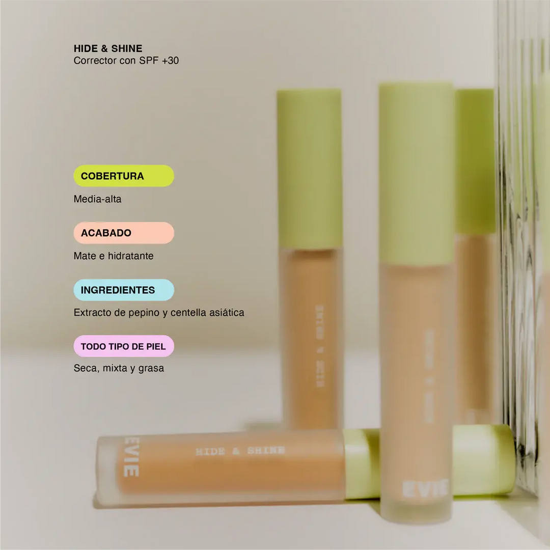 Corrector Liquido Evie Hide &amp; Shine 2 Medium