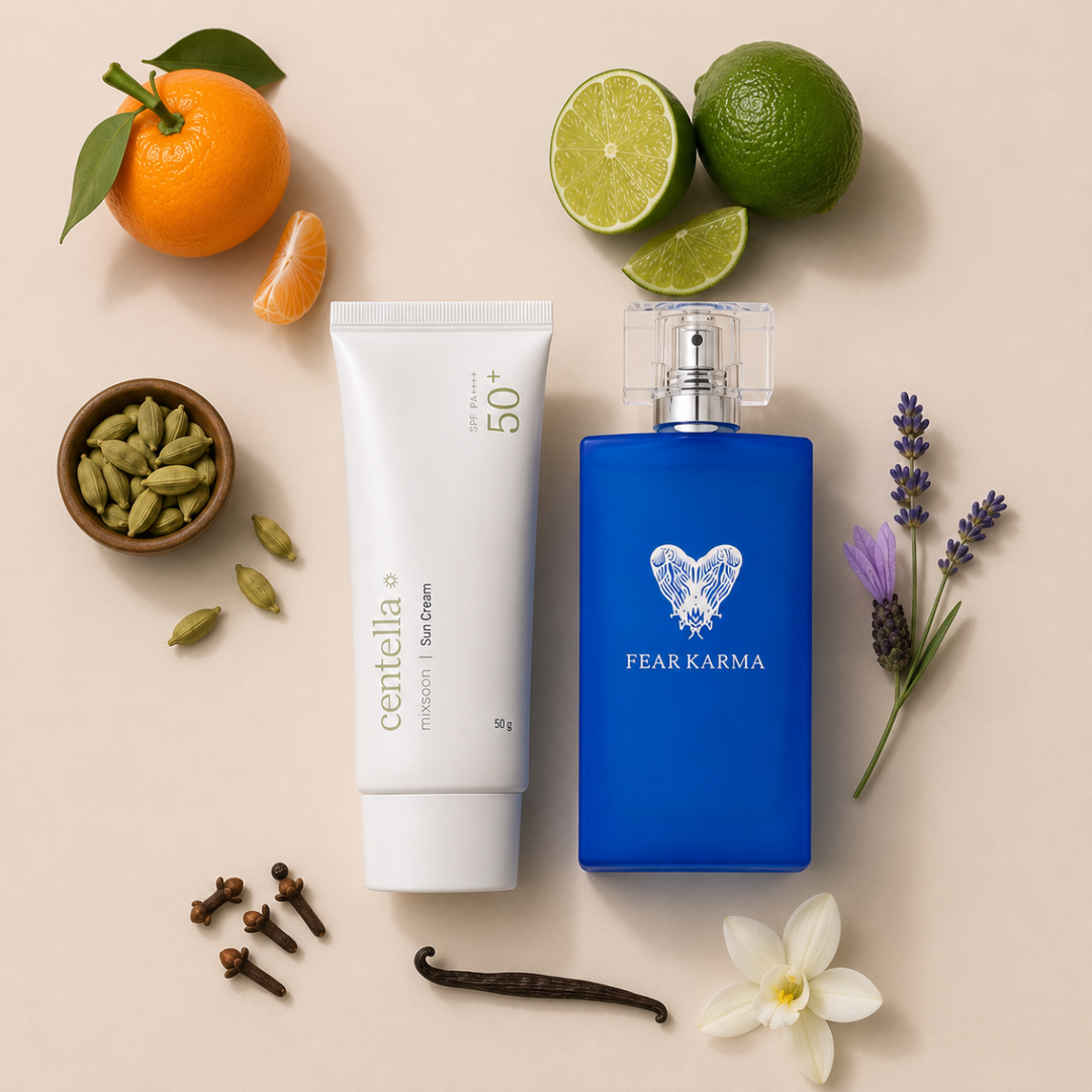 Kit Protector Solar Mixsoon + Fragancia Fear Karma Unisex