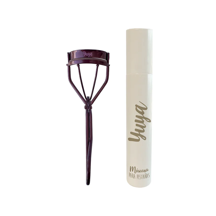 Kit Enchinador para pestañas Borgoña y Máscara de pestañas 10 Aceites Naturales Yuya