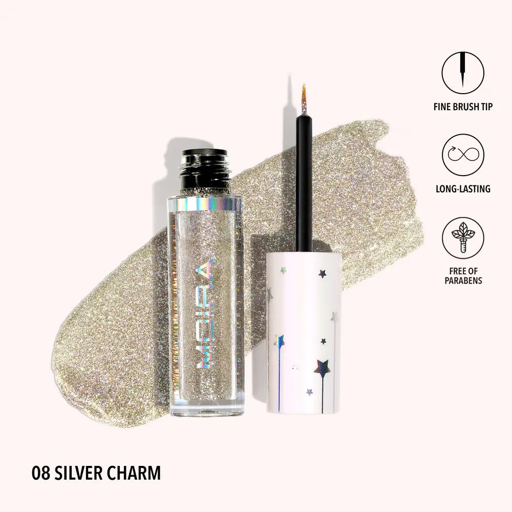 Delineador liquido Moira Glitter Glitter 08 Silver Charm Moira