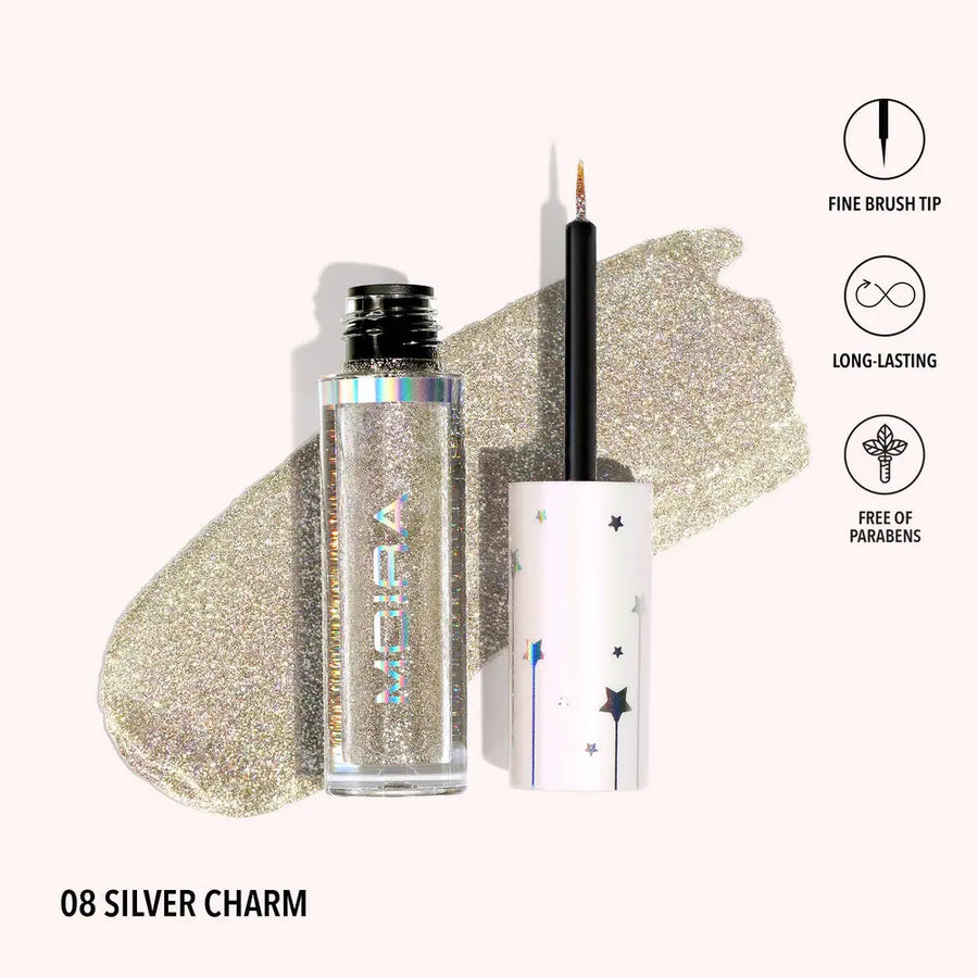 Delineador liquido Moira Glitter Glitter 08 Silver Charm Moira