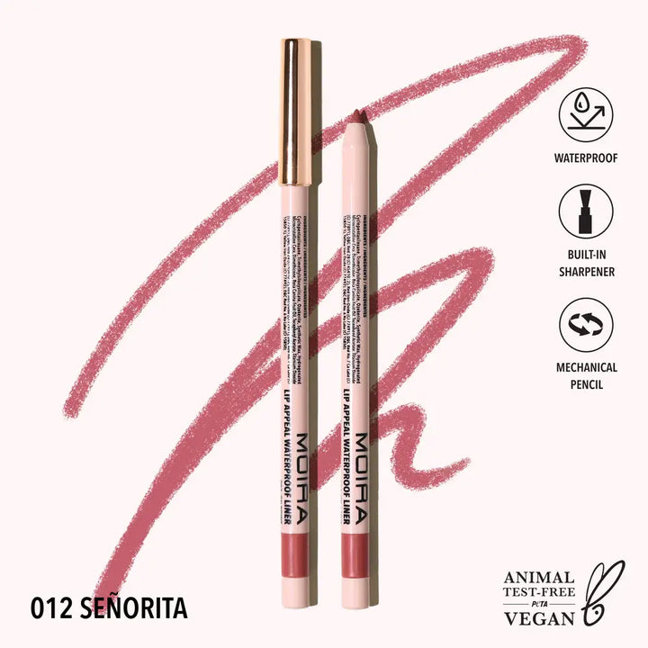 Delineador para labios Retractil Moira Appeal Waterproof 012 Señorita